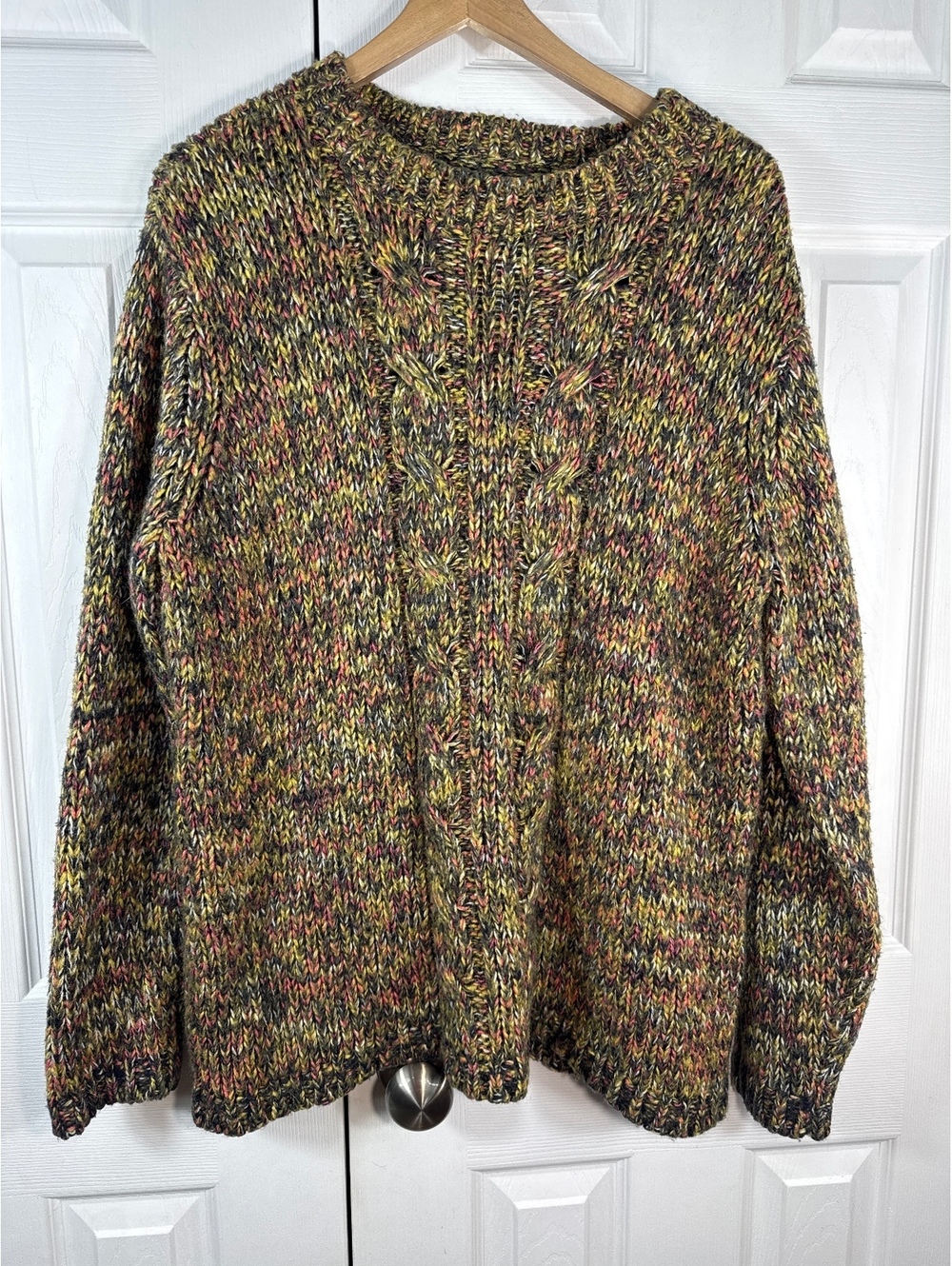 Cotton Traders Mustard Multicolor Acrylic Knit Sweater UK Size 22 / US 18